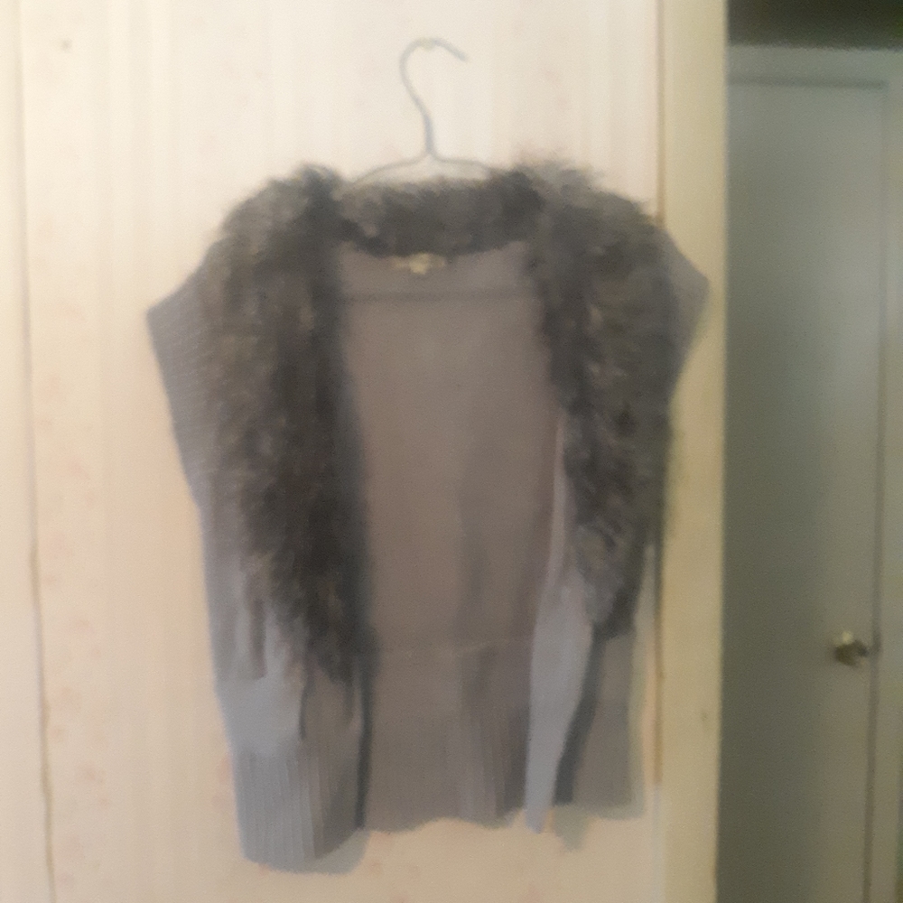 Grey knit vest